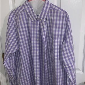 George Purple Large Checkered Button Down